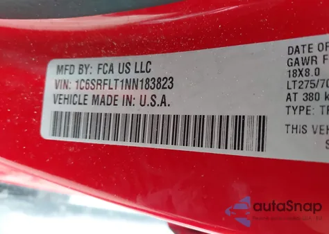 2022 Ram 1500 Rebel 4X4 5'7 Box from USA, damaged, VIN 1C6SRFLT1NN183823